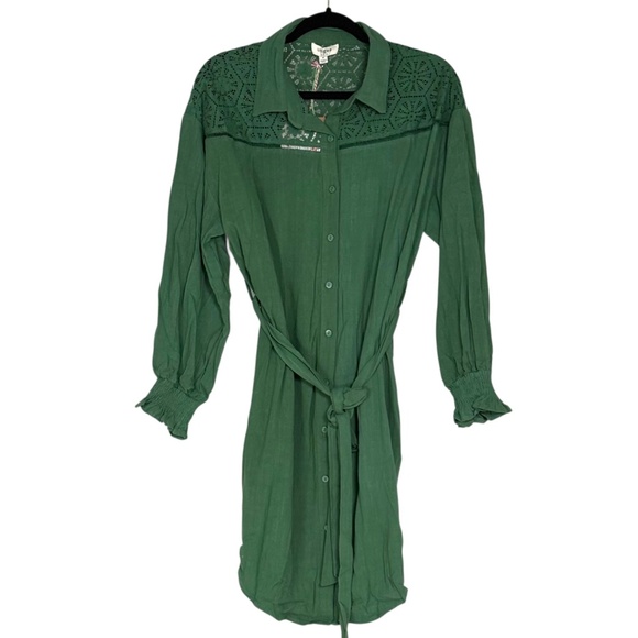 Umgee Dark Sage Shirt Dress | NWT - Picture 4 of 10